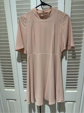 H&M Blush Pink Mock-Neck Mini Dress
